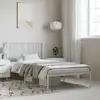 Image de vidaXL Cadre de lit métal sans matelas et tête de lit blanc 100x200 cm