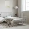 Image de vidaXL Cadre de lit métal sans matelas et pied de lit blanc 100x200 cm