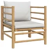Image de vidaXL Canapé de Jardin avec Coussins Gris Clair Bambou, canapé d'extérieur, canapé sectionnel, mobilier de Jardin, sièges de Jardin, canapé de Patio