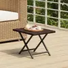 Image de vidaXL Table pliable marron 45x35x32 cm résine tressée
