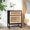 Image de vidaXL Table de chevet noir 40x30x55,5 cm bois d’ingénierie et fer