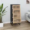 Image de vidaXL Buffet haut noir 40x30x95 cm bois d'ingénierie