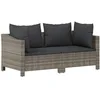 Image de vidaXL Salon de Jardin 2 pièces avec Coussins en polyrotin Gris