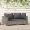 Image de vidaXL Salon de jardin 2 pièces avec coussins en polyrotin gris