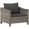 Image de vidaXL Fauteuil de Jardin avec Coussin en polyrotin Gris