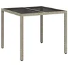 Image de vidaXL Table de Jardin Gris 90 x 90 x 75 cm polyrotin, Jardin et Terrasse, Table à Manger Moderne, Mobilier de Jardin, Résistant aux UV, Patio Fonctionnel, Configuration de Balcon