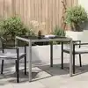 Image de vidaXL Table de Jardin Gris 90 x 90 x 75 cm polyrotin