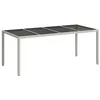 Image de vidaXL Table de Jardin Blanc 190 x 90 x 75 cm polyrotin, Table à Manger Moderne pour Jardin et terrasse, mobilier d'extérieur stylé et Robuste, résistant aux intempéries