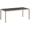 Image de vidaXL Table de Jardin Beige 190 x 90 x 75 cm polyrotin, Table à Manger Moderne pour Jardin et terrasse, mobilier d'extérieur stylé et Robuste, résistant aux intempéries