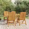 Image de vidaXL Ensemble à manger de jardin 5 pcs Bois de teck massif