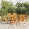 Image de vidaXL Ensemble à manger de jardin 7 pcs Bois de teck solide