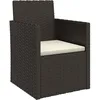 Image de vidaXL Fauteuil de Jardin avec Coussin Noir Résine tressée