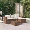 Image de vidaXL Salon de jardin Marron Résine tressée