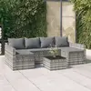 Image de vidaXL Salon de jardin 2 pcs avec coussins Gris Résine tressée