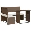 Image de vidaXL Canapé de Jardin avec Table et Coussins en Forme de L, Siège de Terrasse, Ensemble de Meuble de Patio Extérieur, Marron Résine Tressée