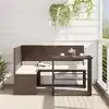 Image de vidaXL Canapé de jardin avec table et coussins en forme de L marron