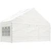 Image de vidaXL Belvédère avec Toit Blanc 5,88x2,23x3,75 m polyéthylène, Tente de fête, chapiteau, abri à auvent, pavillon, Tente d'événement, Gazebo à auvent