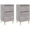 Image de vidaXL Tables de Chevet 2 pcs, Armoires de Nuit avec Rangement, Armoires de Lit, Tables de Nuit, Meubles de Chambre à Coucher, Scandinave, Sonoma Gris