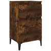 Image de vidaXL Table de Chevet, Armoire de Nuit avec Rangement, Armoire de Lit, Meuble de Chambre à Coucher Intérieur, Industriel, Chêne Fumé