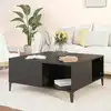 Image de vidaXL Table basse noir 80x80x36,5 cm bois d'ingénierie