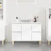 Image de vidaXL Meuble d'évier blanc 80x33x60 cm bois d'ingénierie