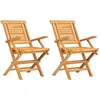 Image de vidaXL Chaises de Jardin Pliantes 2 pcs 56x63x90 cm Bois Massif Teck, Chaise de Jardin, Chaise d'extérieur, siège d'extérieur, siège de Jardin