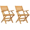 Image de Chaises de jardin pliantes lot de 2 55x62x90cm bois massif teck