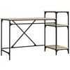 Image de vidaXL Bureau avec Étagères, Table d'Ordinateur avec Rangement, Bureau d'Écriture Maison Intérieur, Industriel, Chêne Sonoma Bois Ingénierie Fer