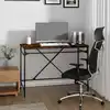 Image de vidaXL Bureau chêne fumé 100x50x75 cm bois d'ingénierie et fer