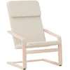 Image de vidaXL Chaise de Relaxation, Fauteuil avec Coussin, Siège Rembourrée, Meuble de Salon Salle de Séjour Intérieur, Moderne, Crème Tissu