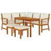 Image de vidaXL Ensemble à Manger de Jardin 6 pcs avec Coussins Bois d'acacia