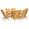 Image de vidaXL Ensemble à Dîner de Jardin 7 pcs, Ensemble à Manger avec Table et Chaise, Ensemble de Salon, Meubles de Terrasse, Scandinave, Bois de Teck Solide