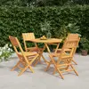 Image de vidaXL Ensemble à manger de jardin 5 pcs Bois de teck massif