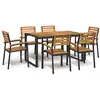 Image de vidaXL Ensemble à manger de jardin 7 pcs bois d'acacia solide et métal