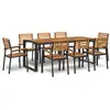 Image de vidaXL Ensemble à manger de jardin 9 pcs bois d'acacia solide et métal