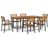 Image de vidaXL Ensemble à manger de jardin 7 pcs bois d'acacia solide et métal