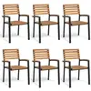 Image de vidaXL Chaises de jardin empilables lot de 6 bois d'acacia et métal