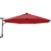 Image de vidaXL Parasol mural avec LED rouge vif 290 cm