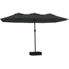 Image de vidaXL Parasol de Jardin à Double Tête avec LED, Pare-Soleil de Patio, Abri de Soleil, Parasol de Plage Terrasse Extérieur, Noir 449x265 cm