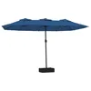 Image de vidaXL Parasol de Jardin à Double Tête avec LED, Pare-soleil de Patio, Abri de Soleil, Parasol de Plage Terrasse Extérieur, Bleu Azuré 449x265 cm