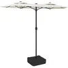 Image de vidaXL Parasol de jardin à double tête blanc sable 316x145 cm