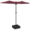 Image de Parasol de jardin à double tête avec LED rouge bordeaux
