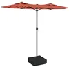 Image de vidaXL Parasol de Jardin à Double Tête avec LED, Pare-soleil de Patio, Abri de Soleil, Parasol de Plage Terrasse Extérieur, Terre Cuite 316x145 cm