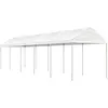 Image de vidaXL Belvédère avec toit blanc 11,15x2,28x2,69 m polyéthylène
