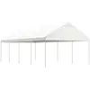 Image de vidaXL Belvédère avec toit blanc 8,92x4,08x3,22 m polyéthylène
