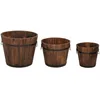Image de vidaXL Ensemble de jardinière Godet 3 pcs Bois Massif de Sapin, Pot de Fleur, Pot de Jardin, Support de jardinière, jardinière de Jardin