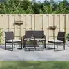 Image de vidaXL Ensemble à manger de jardin avec coussins 5 pcs noir rotin PP