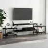 Image de vidaXL Meuble TV noir 197x35x52 cm bois d'ingénierie