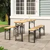 Image de vidaXL Table à bière pliable 170x50x75/105 cm bois massif de sapin