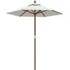 Image de vidaXL Parasol de jardin avec mât en bois sable 196x231 cm